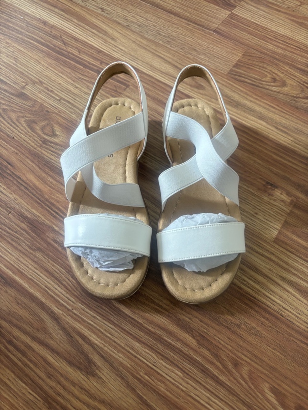 Women's White Comfort Sandals - Casual Strappy Slip-On